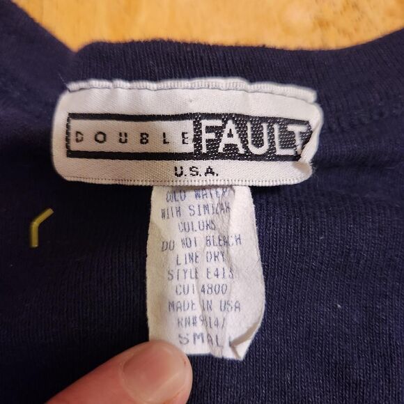 Vintage 90s Double Fault blue floral graphic crewneck t-shirt mini dress Size S - Picture 4 of 4